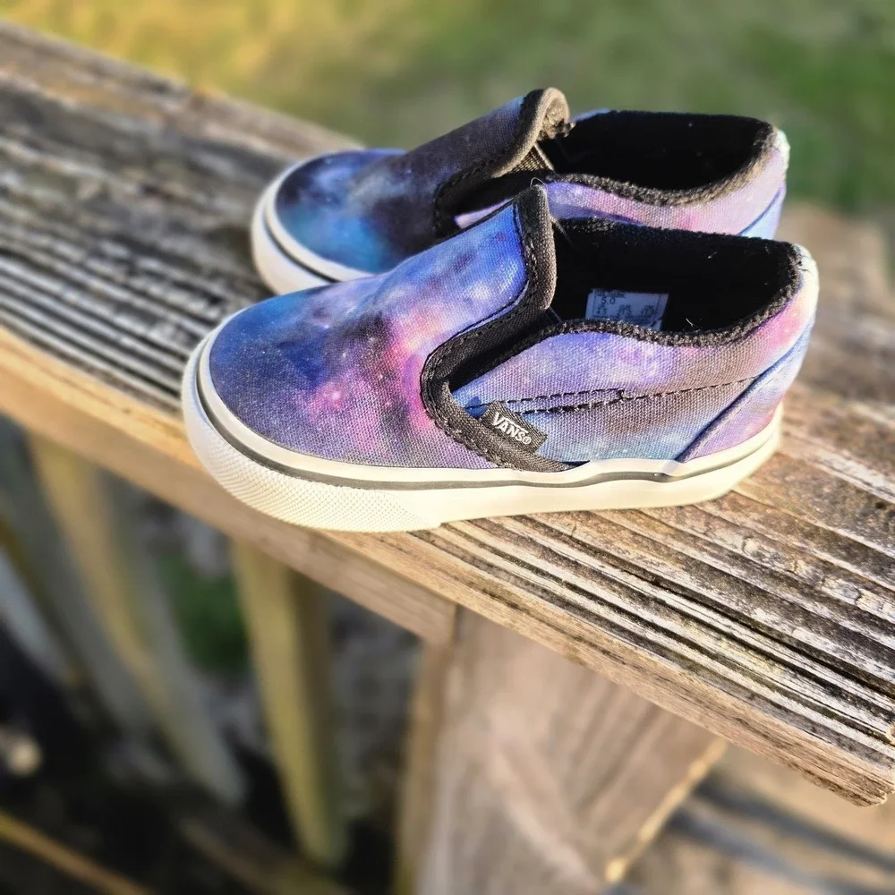 Vans Galaxy Slip Pull On Toddler Sneakers Shoes‎ Size 5 Little Man Style